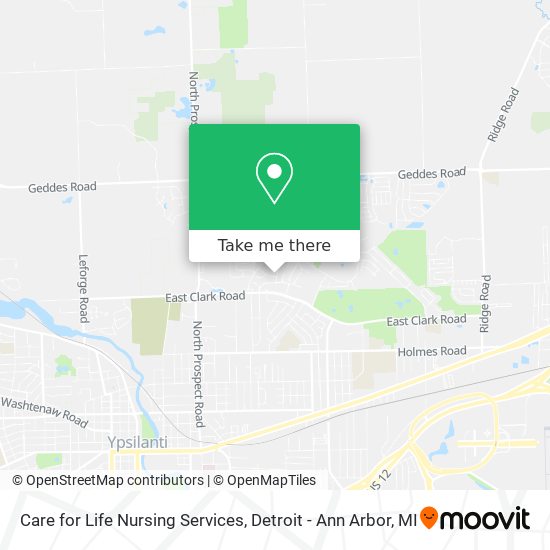 Care for Life Nursing Services map