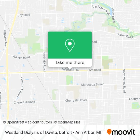 Westland Dialysis of Davita map