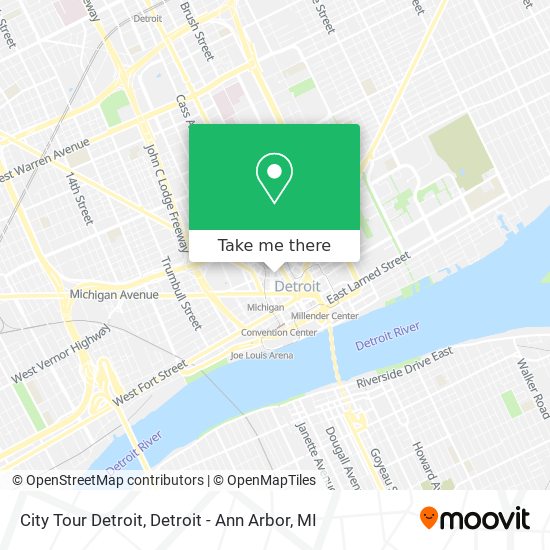 City Tour Detroit map