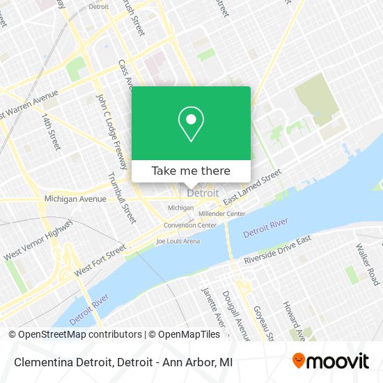 Clementina Detroit map