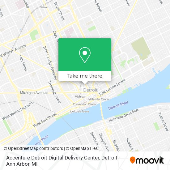 Accenture Detroit Digital Delivery Center map