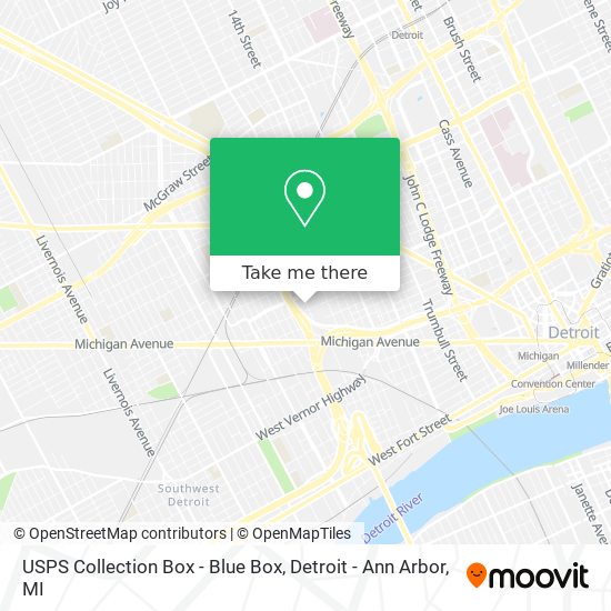 Mapa de USPS Collection Box - Blue Box