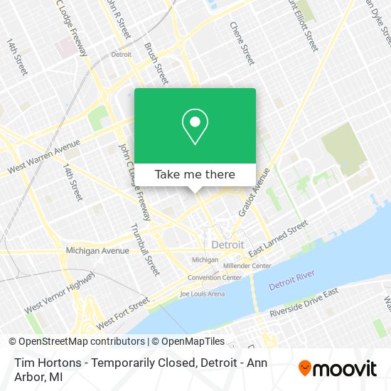 Mapa de Tim Hortons - Temporarily Closed