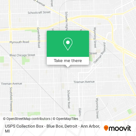 USPS Collection Box - Blue Box map
