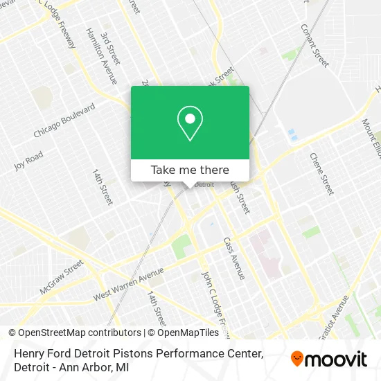 Henry Ford Detroit Pistons Performance Center map
