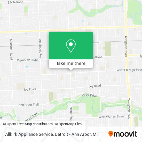 Mapa de Allkirk Appliance Service