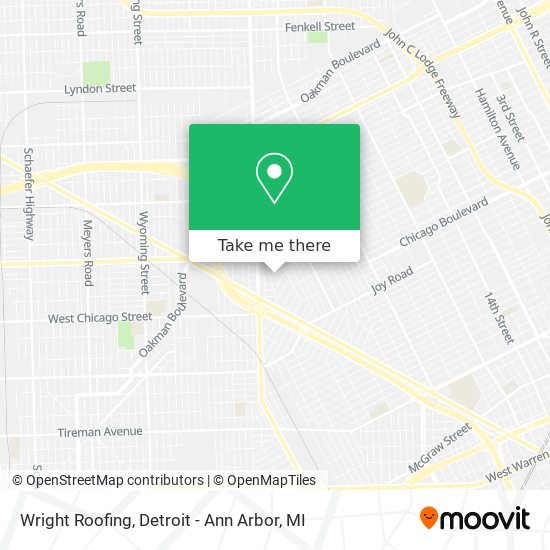 Wright Roofing map