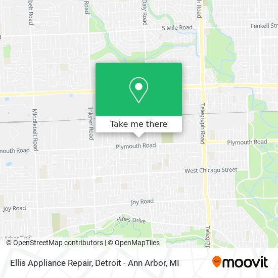 Mapa de Ellis Appliance Repair