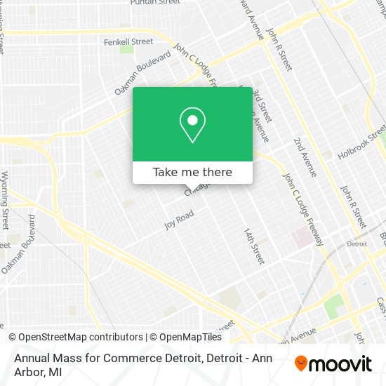 Annual Mass for Commerce Detroit map