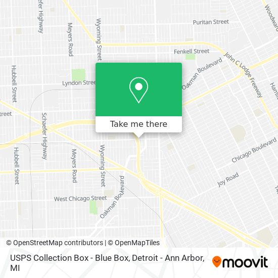 Mapa de USPS Collection Box - Blue Box