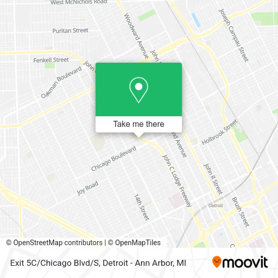Mapa de Exit 5C/Chicago Blvd/S