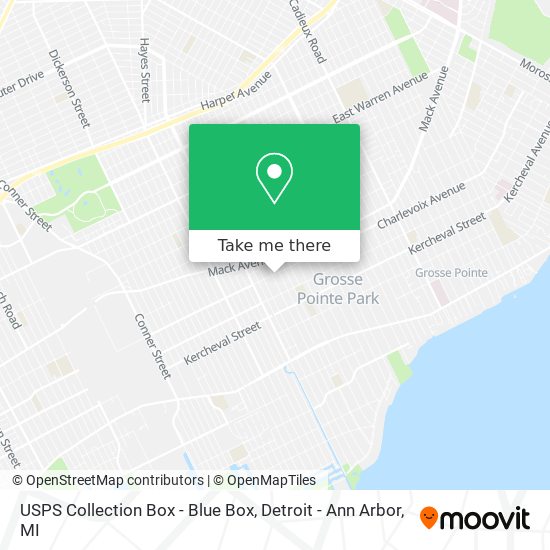 Mapa de USPS Collection Box - Blue Box