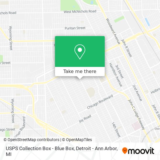 Mapa de USPS Collection Box - Blue Box