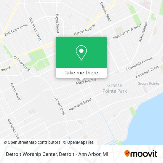 Detroit Worship Center map