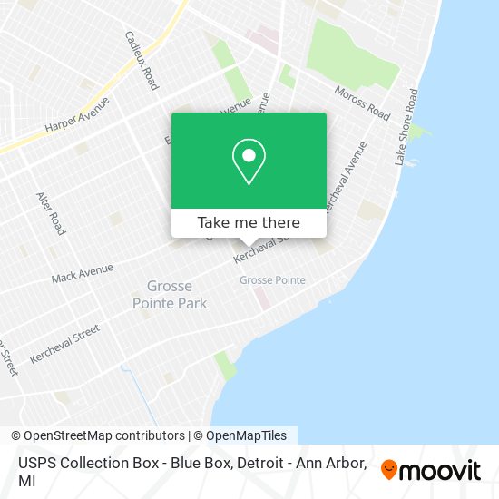 Mapa de USPS Collection Box - Blue Box