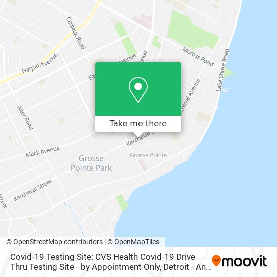 Mapa de Covid-19 Testing Site: CVS Health Covid-19 Drive Thru Testing Site - by Appointment Only