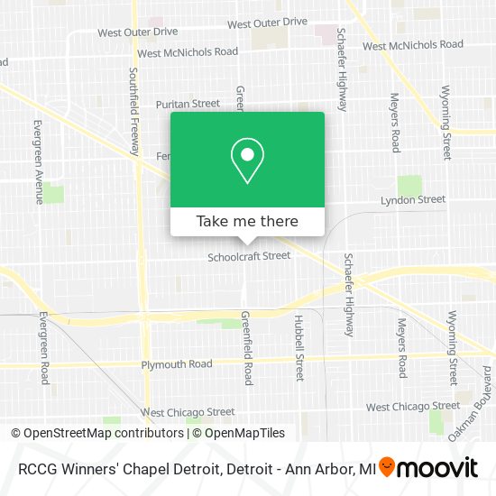 Mapa de RCCG Winners' Chapel Detroit