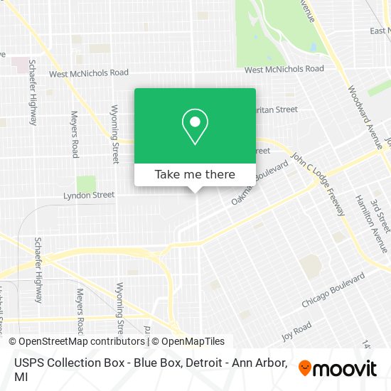 USPS Collection Box - Blue Box map