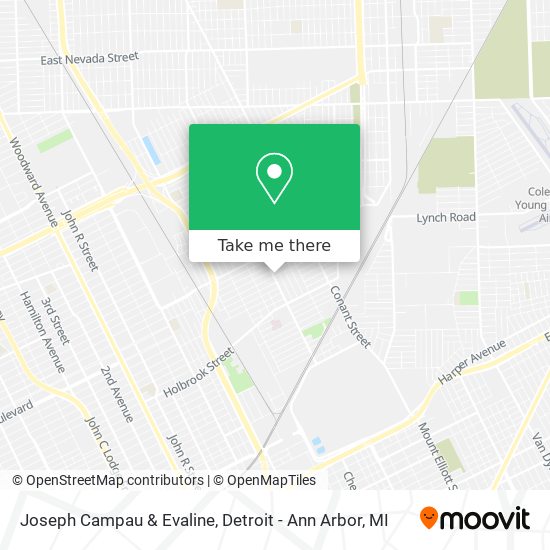 Joseph Campau & Evaline map