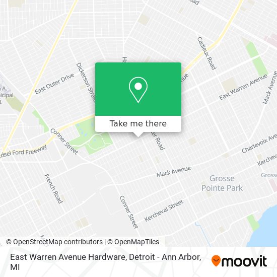 East Warren Avenue Hardware map