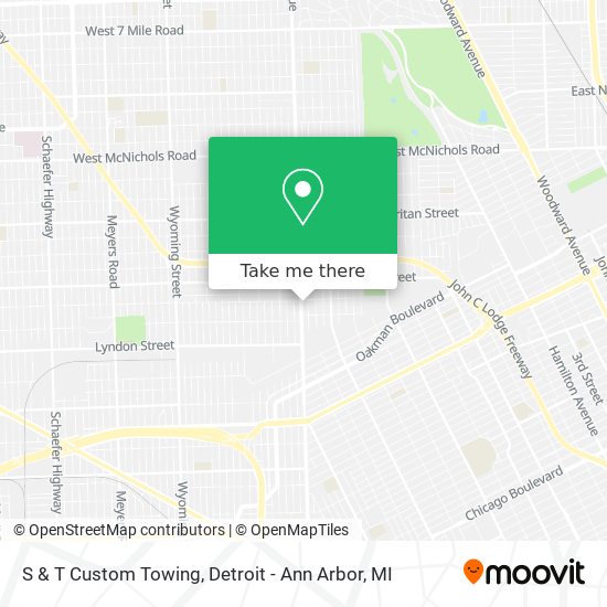 S & T Custom Towing map