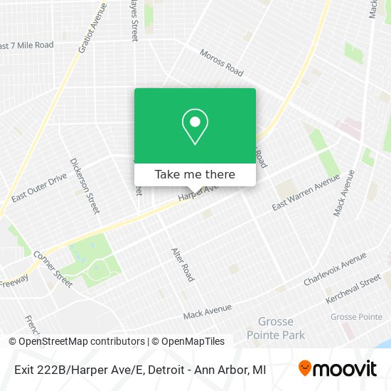 Exit 222B/Harper Ave/E map