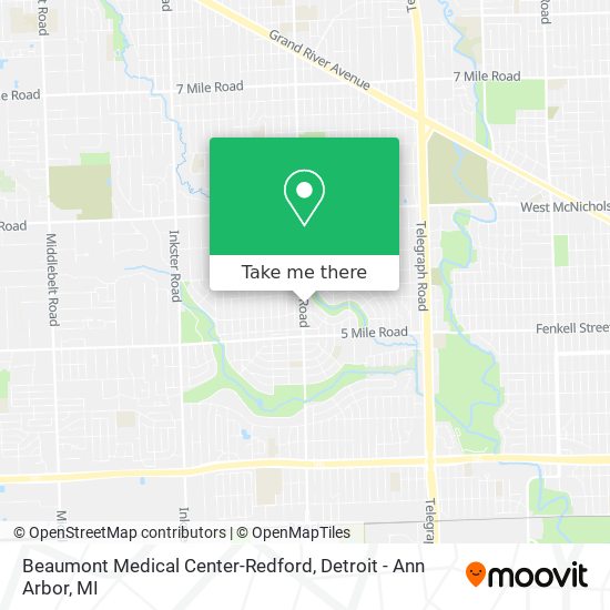 Mapa de Beaumont Medical Center-Redford