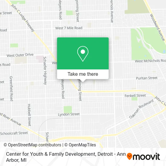 Mapa de Center for Youth & Family Development