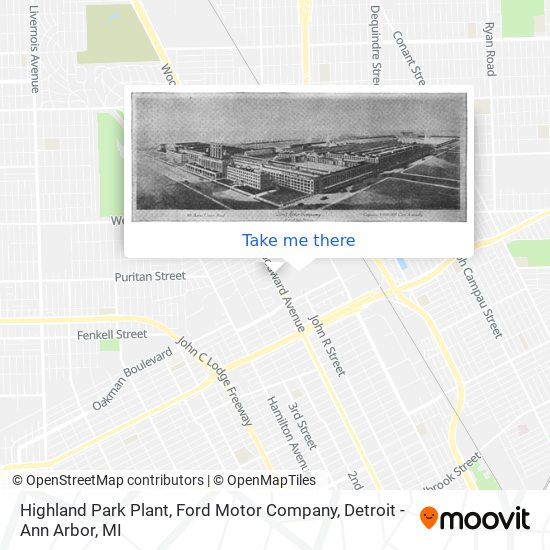 Mapa de Highland Park Plant, Ford Motor Company