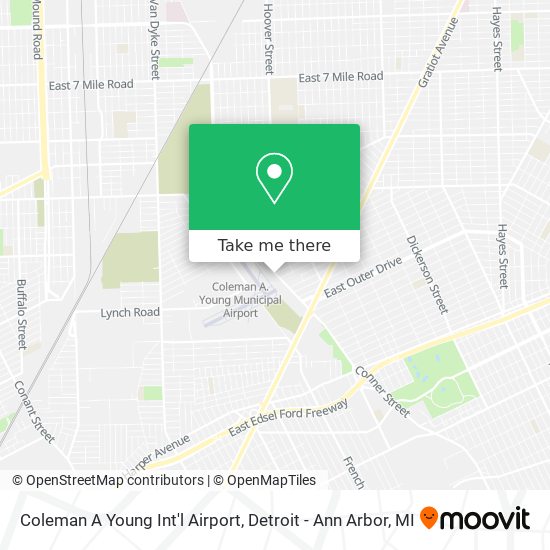 Coleman A Young Int'l Airport map
