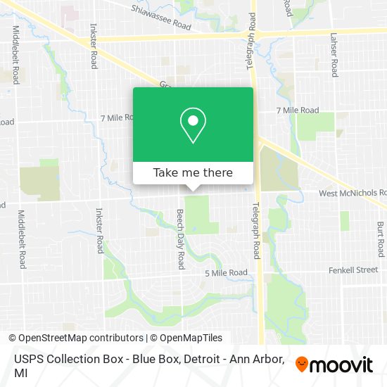 USPS Collection Box - Blue Box map