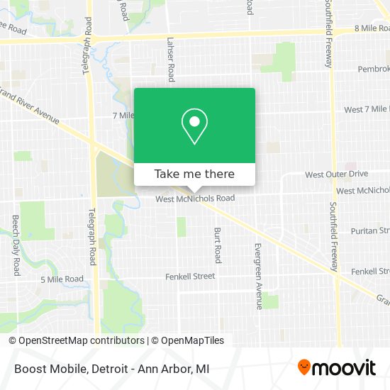 Mapa de Boost Mobile