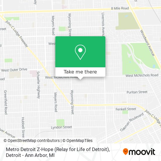 Metro Detroit Z-Hope (Relay for Life of Detroit) map