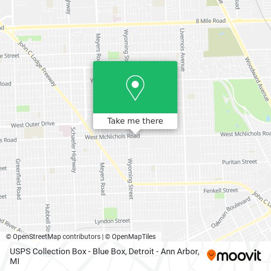 Mapa de USPS Collection Box - Blue Box