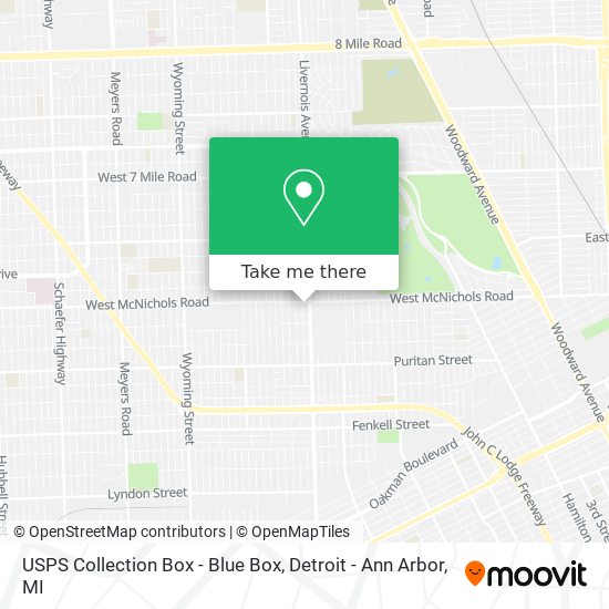 USPS Collection Box - Blue Box map