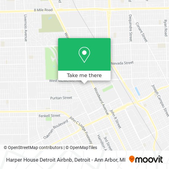 Harper House Detroit Airbnb map