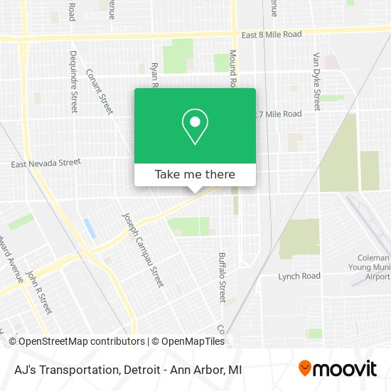 AJ's Transportation map