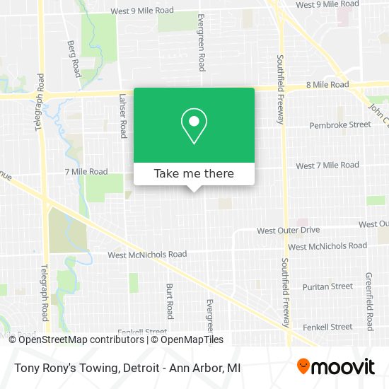 Mapa de Tony Rony's Towing