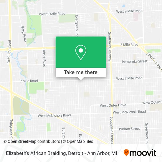 Elizabeth's African Braiding map