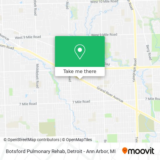 Botsford Pulmonary Rehab map