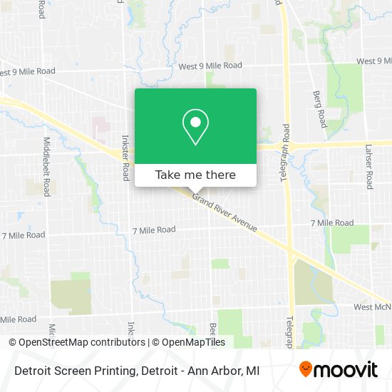 Mapa de Detroit Screen Printing