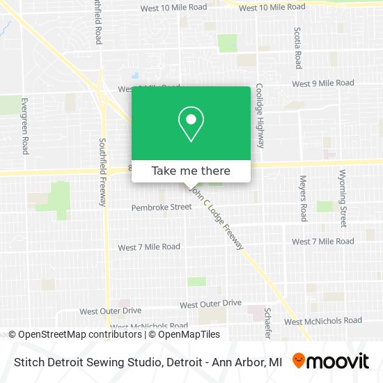 Mapa de Stitch Detroit Sewing Studio