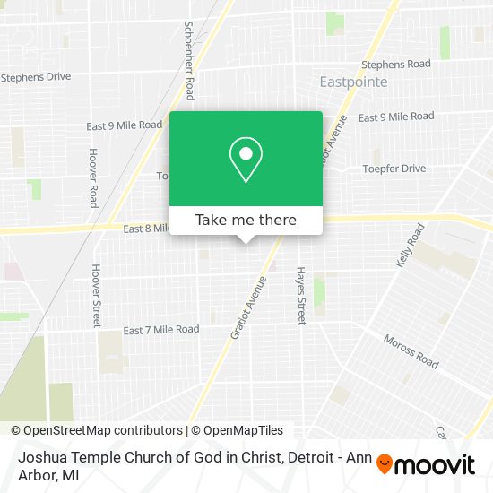 Joshua Temple Church of God in Christ map