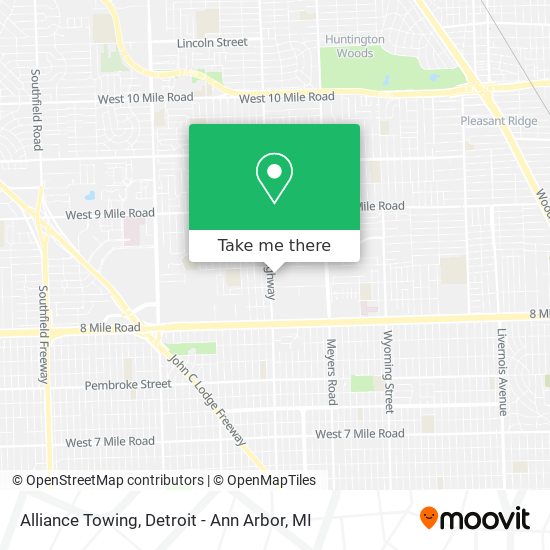 Alliance Towing map
