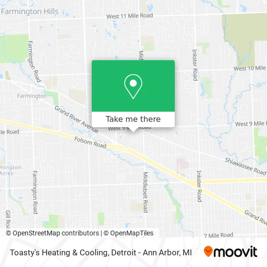 Mapa de Toasty's Heating & Cooling
