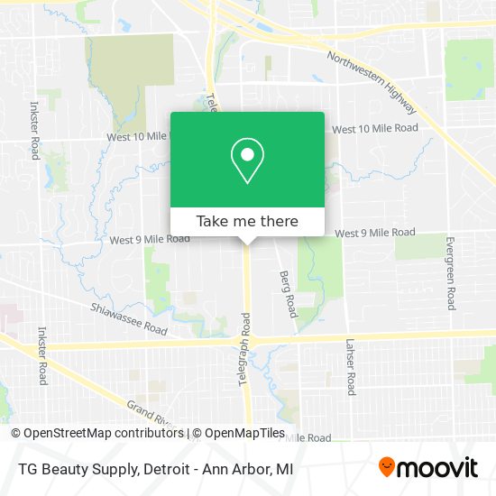 Mapa de TG Beauty Supply