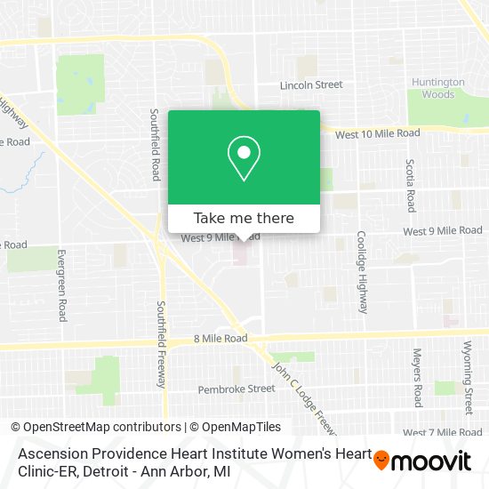 Ascension Providence Heart Institute Women's Heart Clinic-ER map