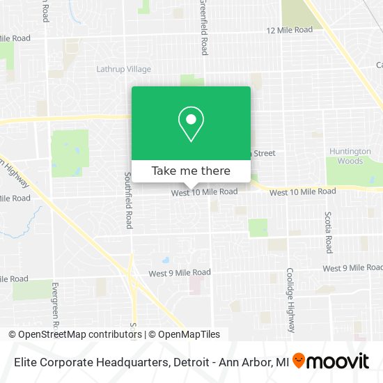 Elite Corporate Headquarters map