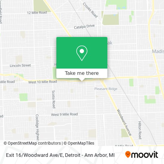 Exit 16/Woodward Ave/E map