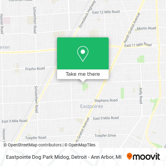 Eastpointe Dog Park Midog map